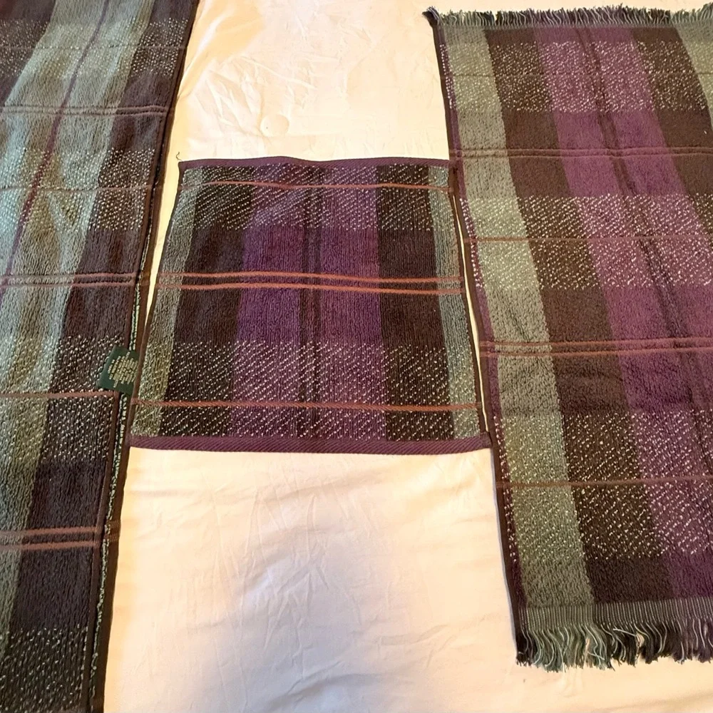 Vintage Ralph Lauren plaid towel set of 3
